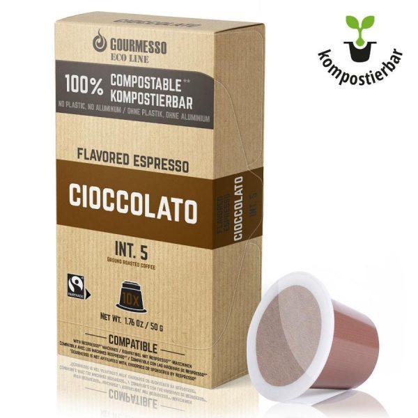 Capsule Gourmesso – Eco Line - Cioccolato – Bio – compatibile Nespresso – 10 capsule