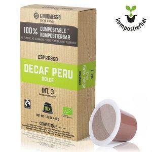Capsule Gourmesso – Eco Line - Decaf Perú Dolce – Bio – compatibile Nespresso – 10 capsule