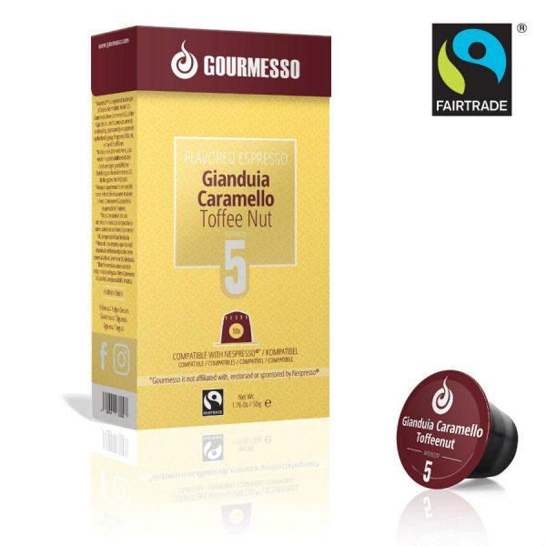 Capsule Gourmesso – Toffee nut – Gianduia Caramello - compatibile Nespresso - 10 capsule