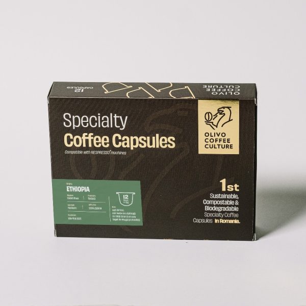 Capsule cafea de specialitate Olivo Ethiopia, compatibile Nespresso, 12 capsule