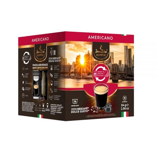 Capsule cafea SanSiro Coffee Americano_compatibile Dolce Gusto_14 capsule
