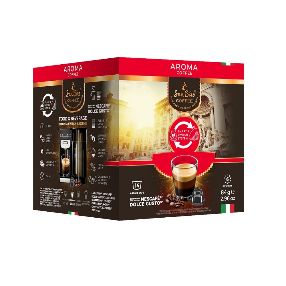 Capsule cafea SanSiro Coffee Aroma, compatibile Dolce Gusto, 14 capsule Capsule cafea SanSiro Coffee Aroma_compatibile Dolce Gusto_14 capsule