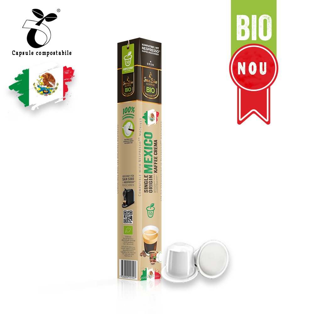 Capsule cafea single origin Mexico, bio, compatibile Nespresso, 10 capsule – SanSiro Capsule cafea single origin Mexico_bio_compatibile Nespresso_10 capsule_SanSiro