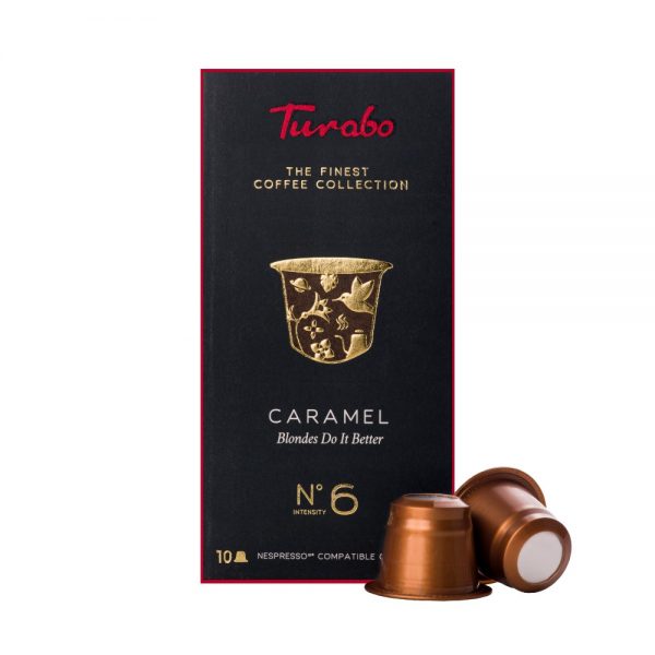 Capsule cafea Turabo Caramel, compatibile Nespresso, 10 capsule