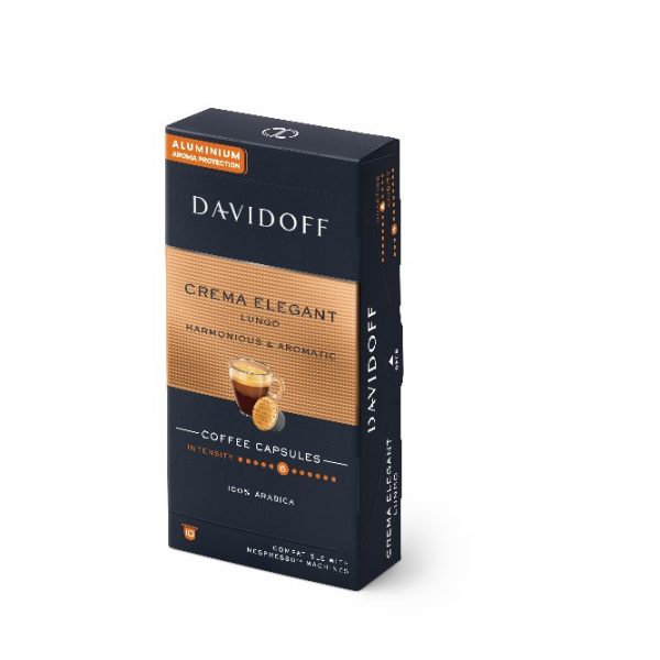 Capsule cafea Davidoff Crema Elegant, compatibile Nespresso, 10 capsule